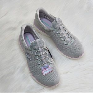 New Skechers gray women's sneakers shoes Slip-On 8
